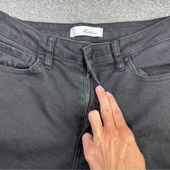 KanCan Jeans Women's 28 Black Skinny High Rise Stretch Distressed Frayed Ankle - Picture 3 of 14